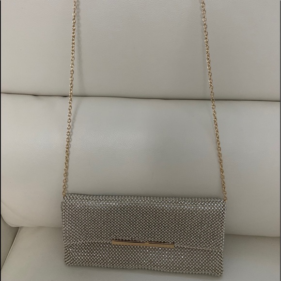 I-N-C Heather Shiny Mesh Clutch/ Shoulder Bag - Picture 3 of 6